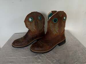 Ariat Fatbaby Sheila Women's 9B Brown and Turquoise Western Boots 10010219